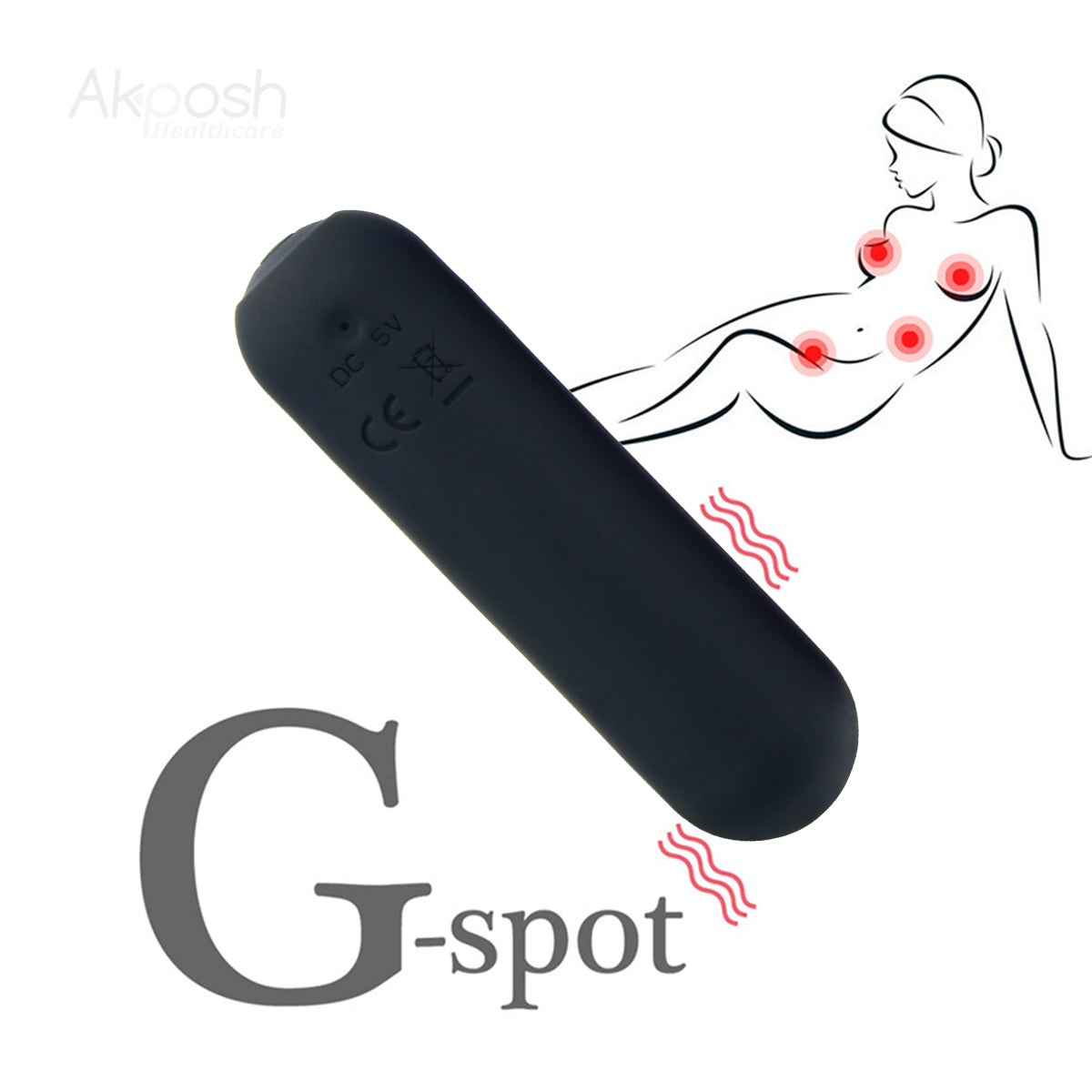【超細】Akposh 3吋子彈震動器-黑色