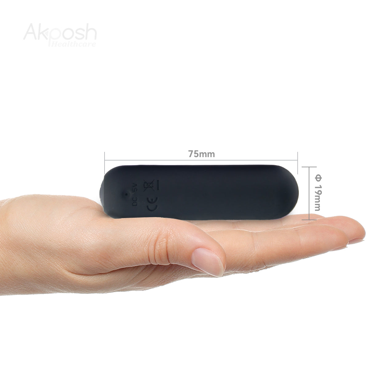 【超細】Akposh 3吋子彈震動器-黑色