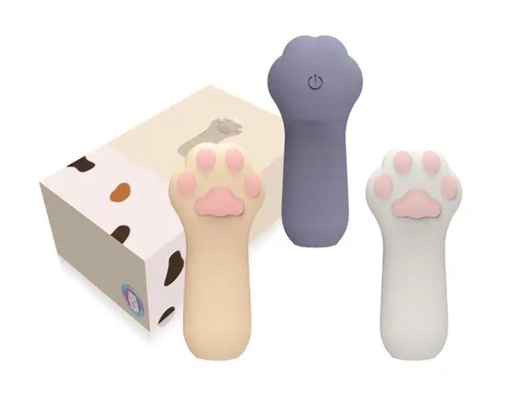 [Cute] Mini Cat Meat Ball Finger Cot Vibrator - White 