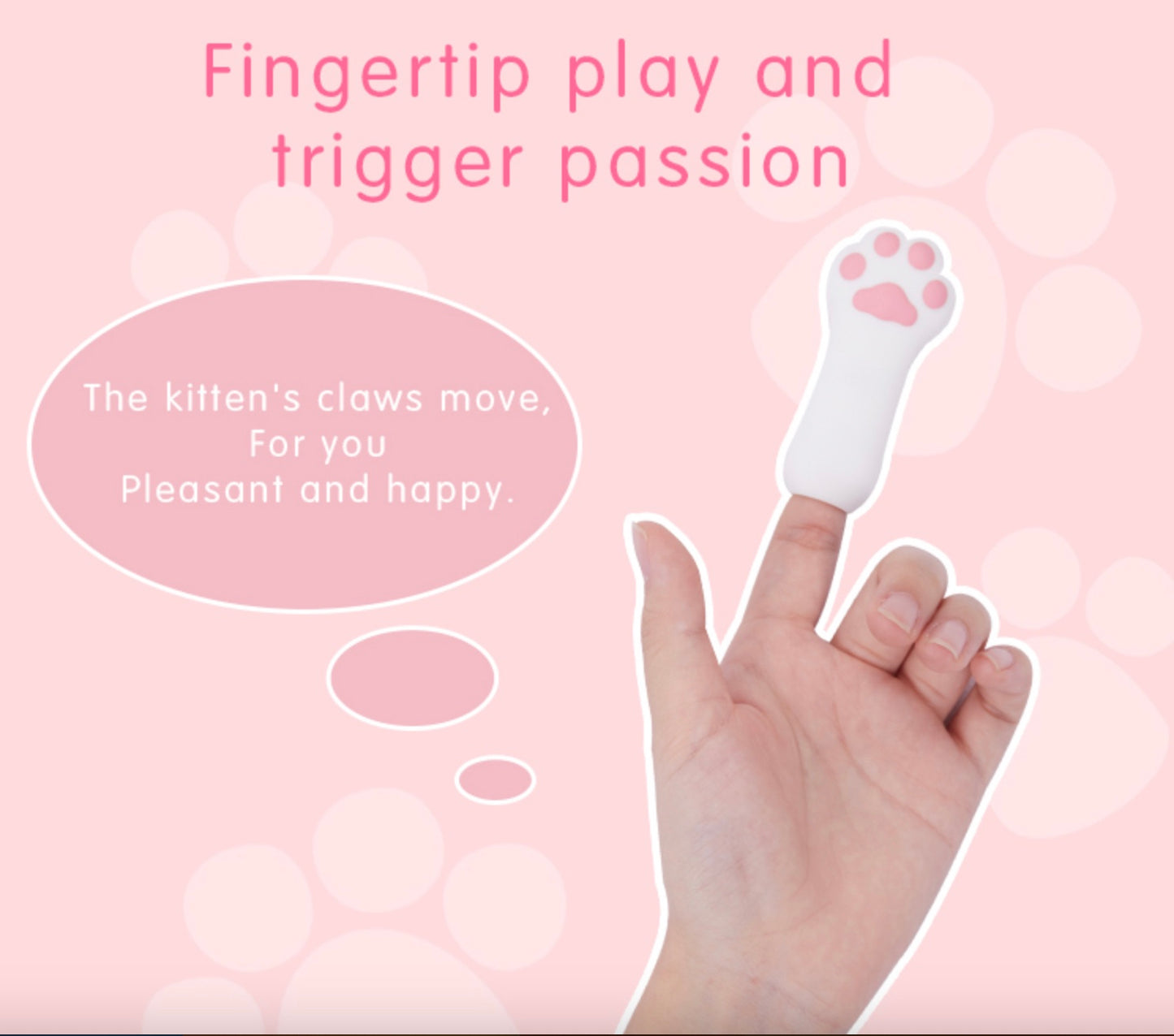 [Cute] Mini Cat Meat Ball Finger Cot Vibrator - White 