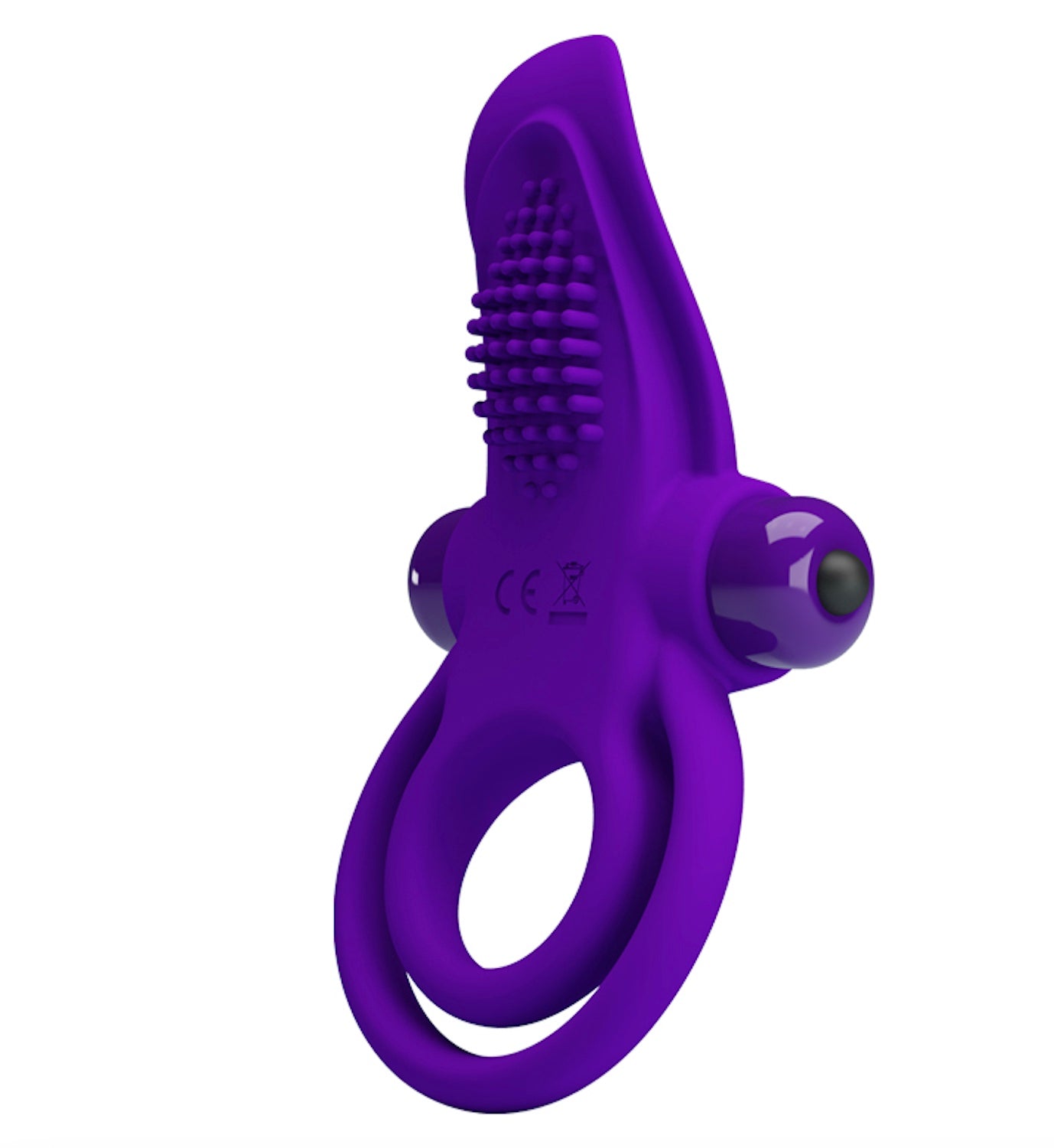 Vibrating penis testicle [dolphin ring] - purple