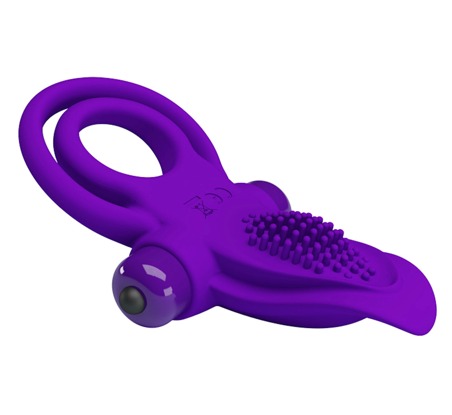 Vibrating penis testicle [dolphin ring] - purple