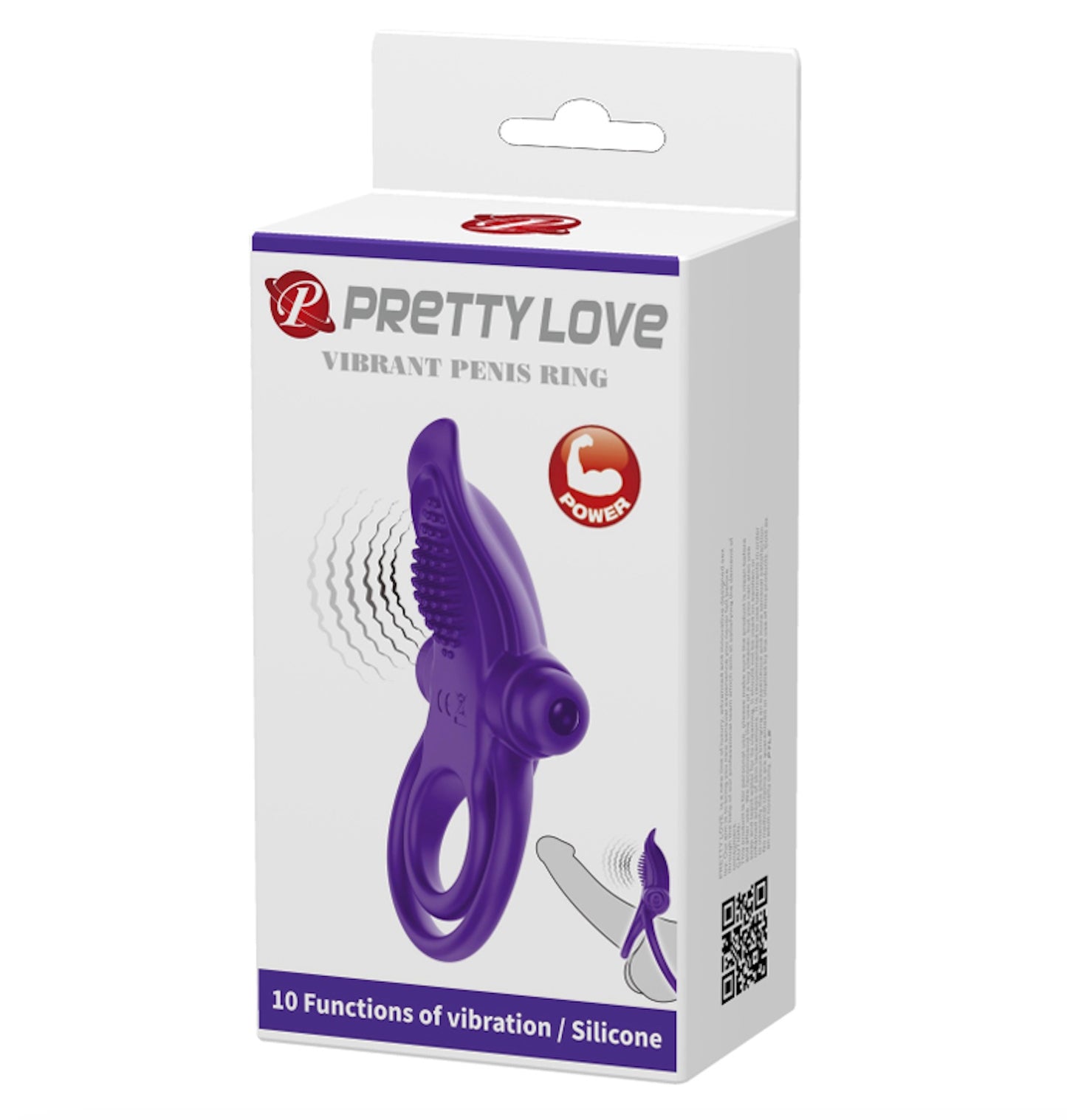 Vibrating penis testicle [dolphin ring] - purple