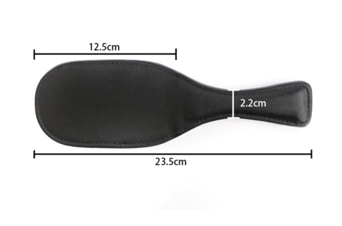 Roomfun Short Leather Round Paddle - Black