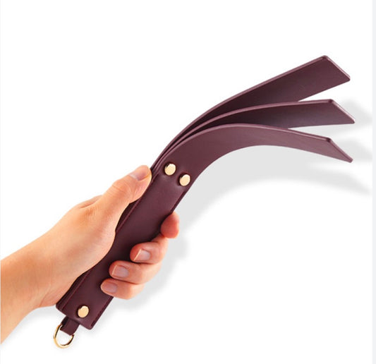 Roomfun Three-layer Leather Mid-length Paddle-Burgundy