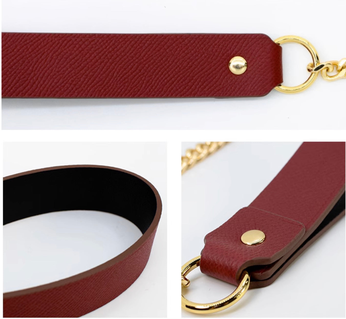 [Handmade] Genuine leather metal leash