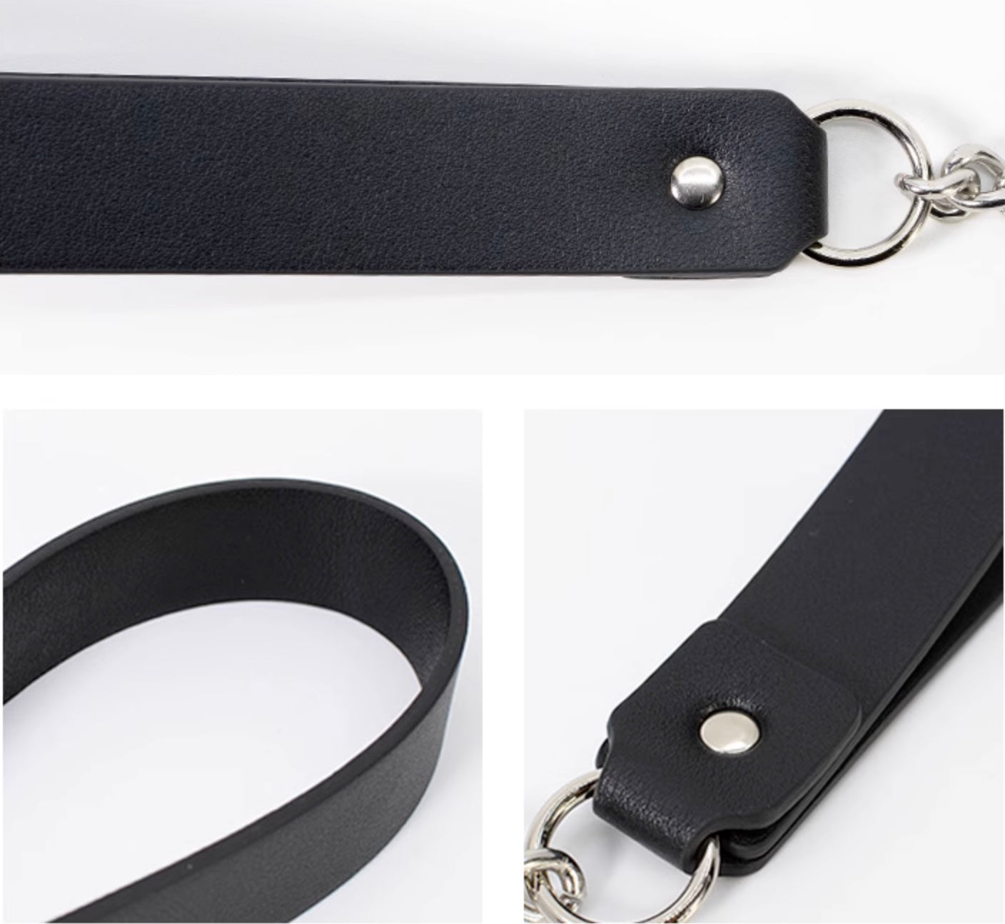 [Handmade] Genuine leather metal leash