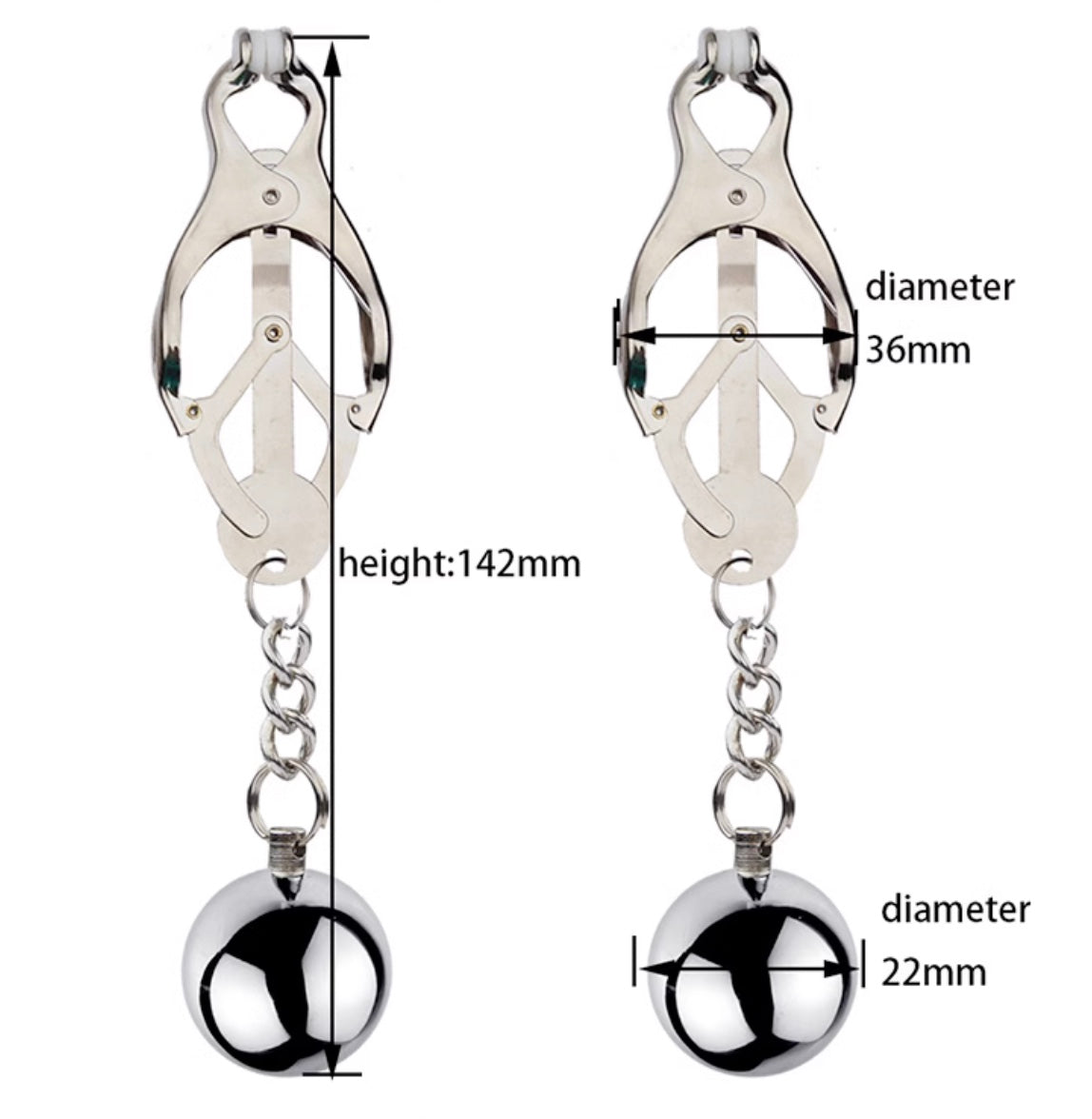 [Advanced Level] Butterfly Breast Clamps with Metal Balls 