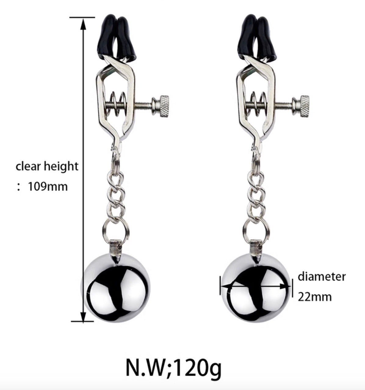 [Medium level] Adjustable breast clamp with metal ball 