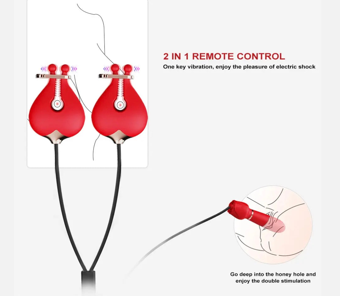 G 點假陽具+乳頭震動器 -2 合 1