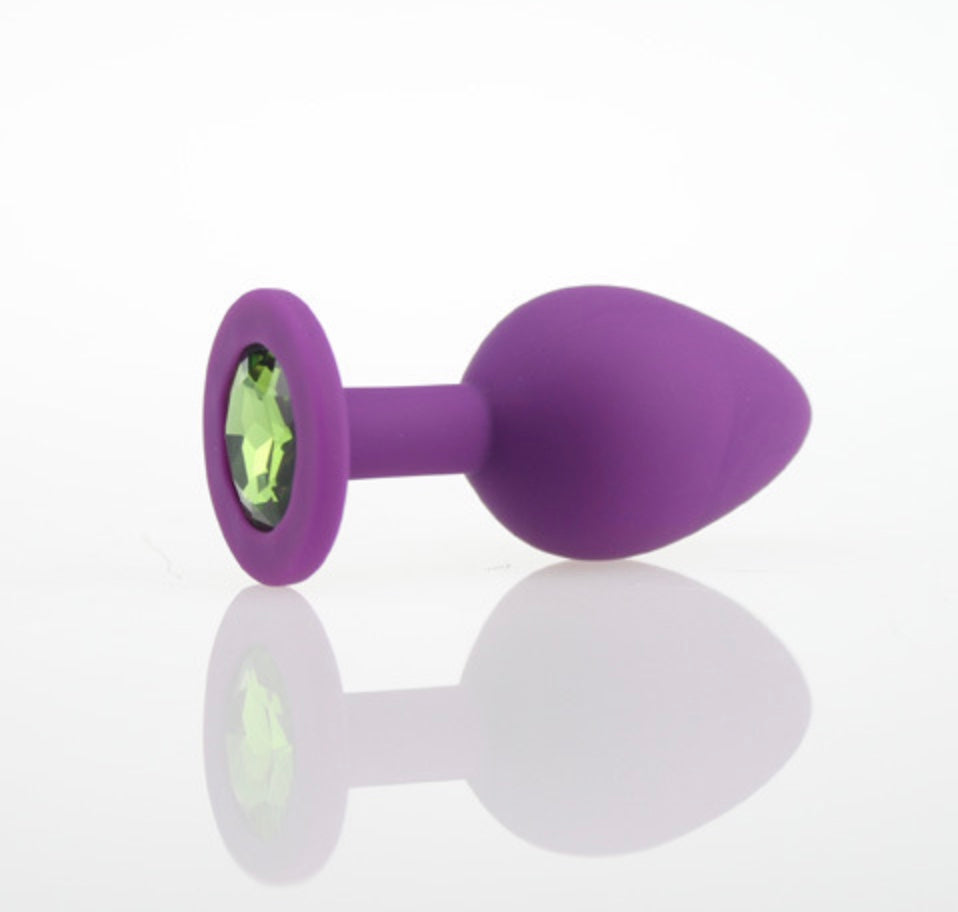 Silicone butt plug - purple large/medium/small size