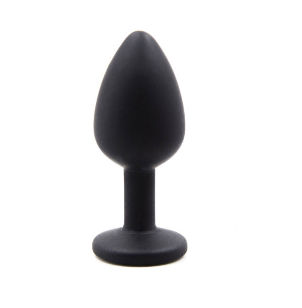 Silicone butt plug - black large/medium/small size