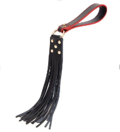 Handmade Medium-length Whip - Black with Red Edges