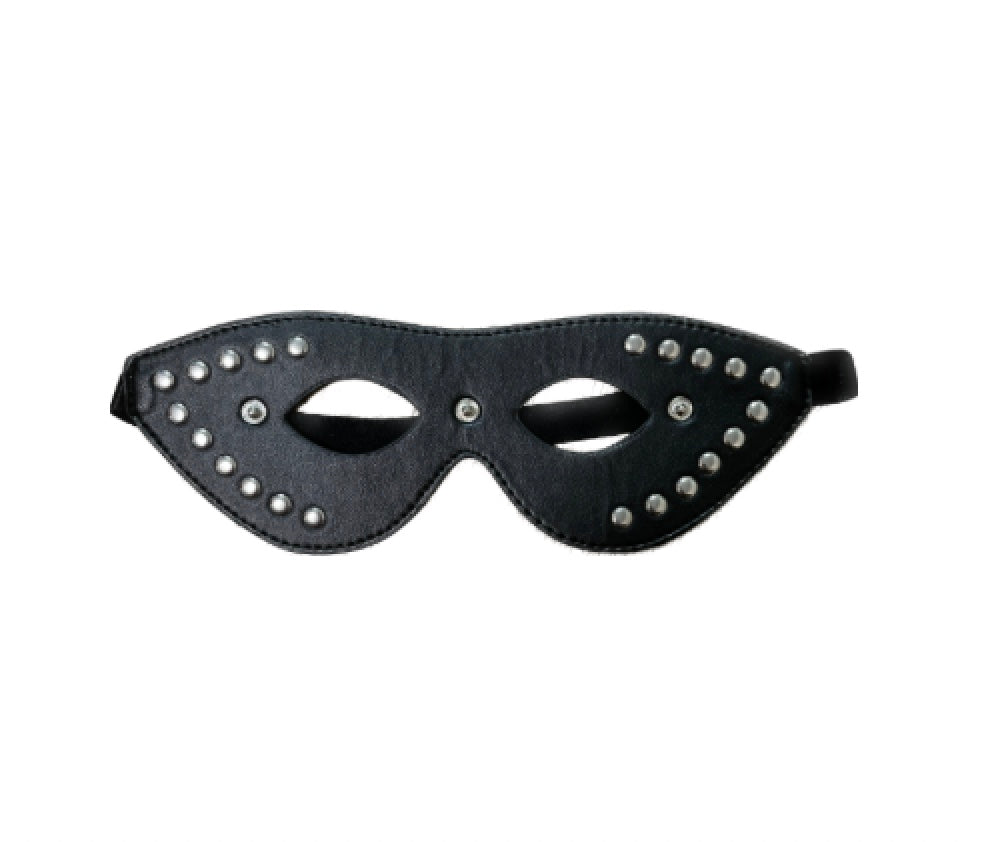 【きもち】Soft Leather Eye Mask - Black silver nails