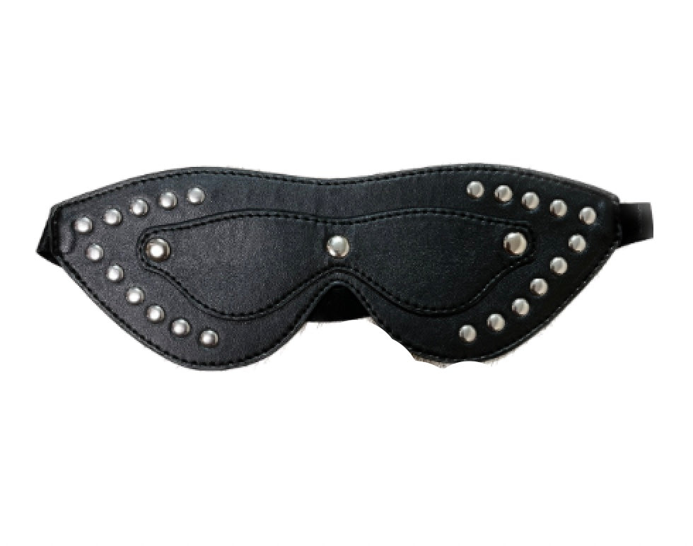 【きもち】Soft Leather Eye Mask - Black silver nails