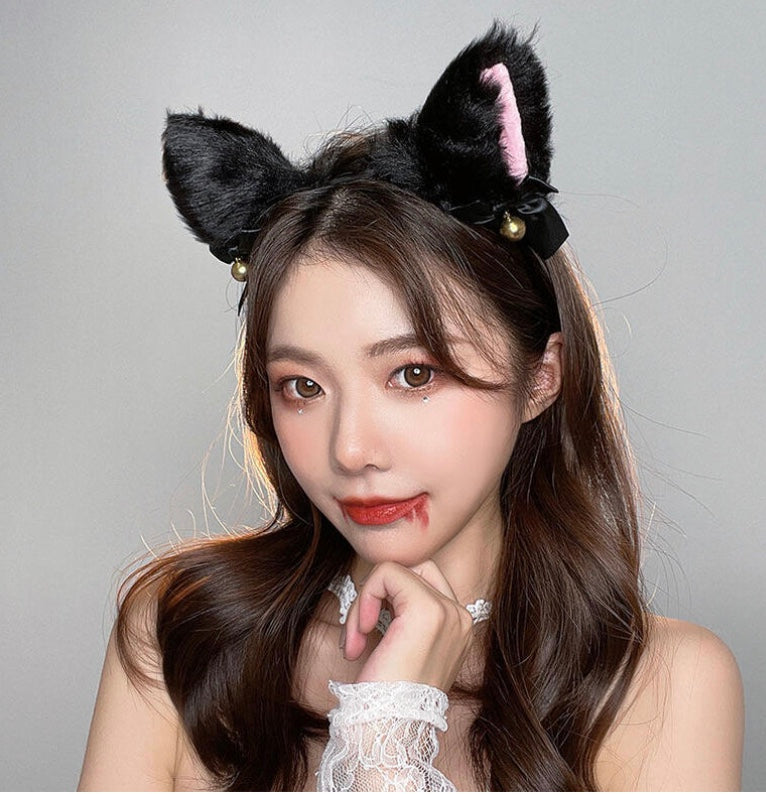 [Cute] Cat Ear Headwear - Black