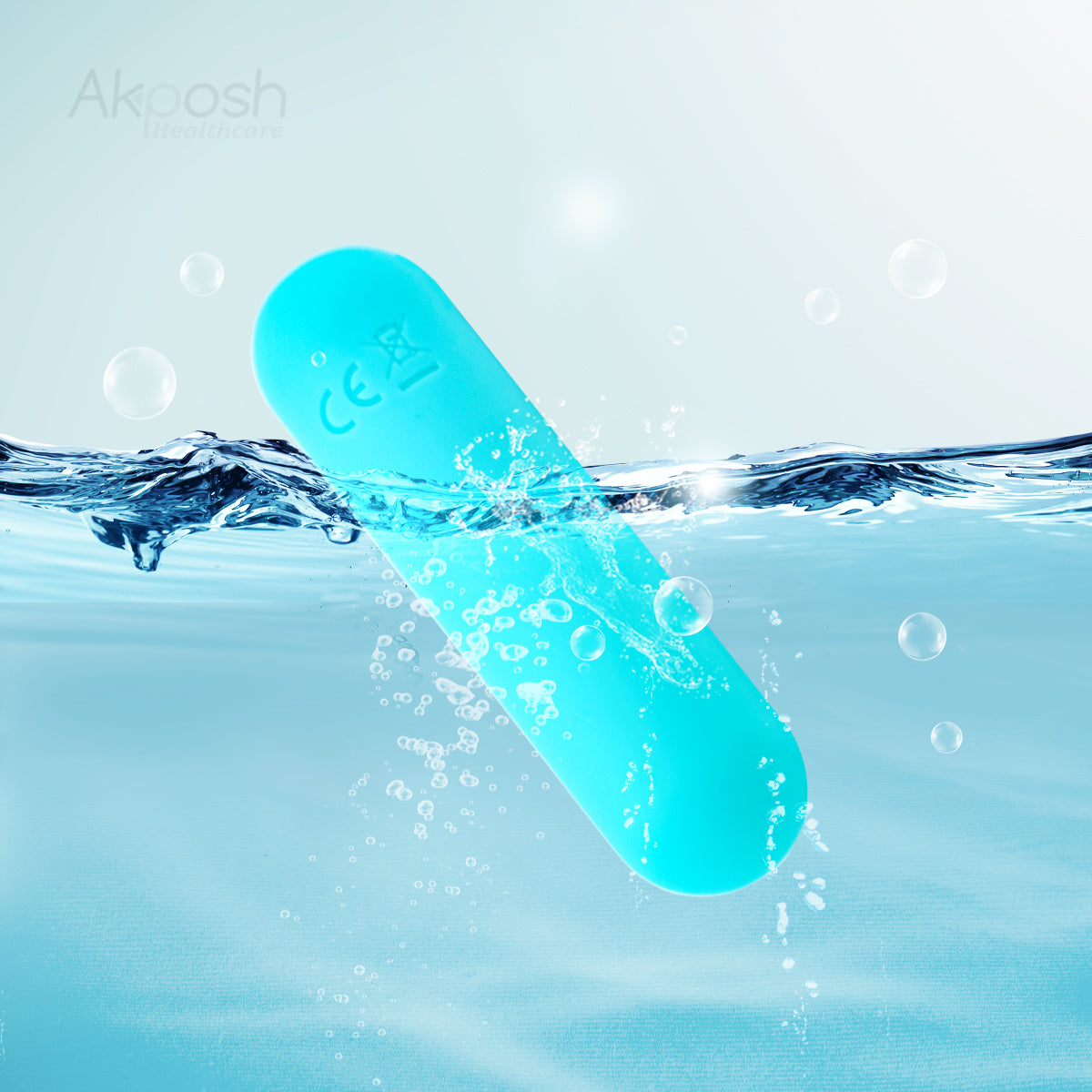 【超細】Akposh 3吋子彈震動器-湖水綠色